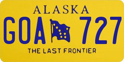 AK license plate GOA727