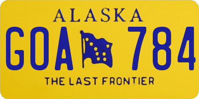 AK license plate GOA784