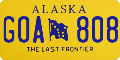 AK license plate GOA808