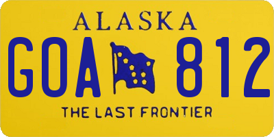 AK license plate GOA812