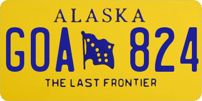 AK license plate GOA824