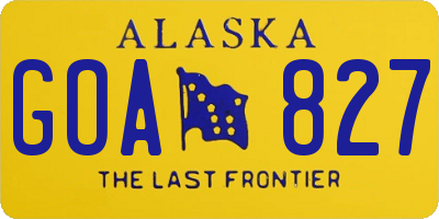 AK license plate GOA827