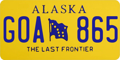 AK license plate GOA865