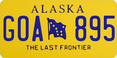 AK license plate GOA895