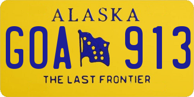 AK license plate GOA913