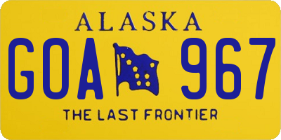 AK license plate GOA967