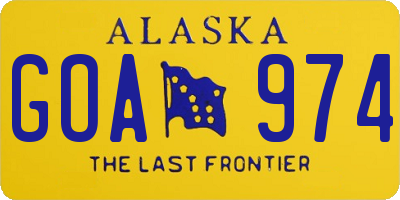 AK license plate GOA974