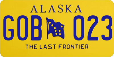 AK license plate GOB023