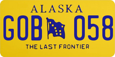 AK license plate GOB058