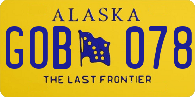 AK license plate GOB078