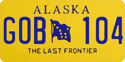 AK license plate GOB104