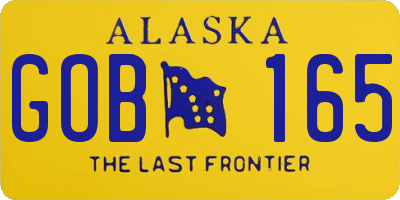 AK license plate GOB165