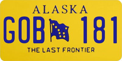 AK license plate GOB181