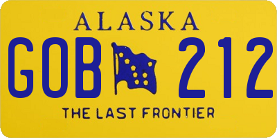 AK license plate GOB212