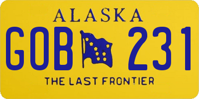 AK license plate GOB231