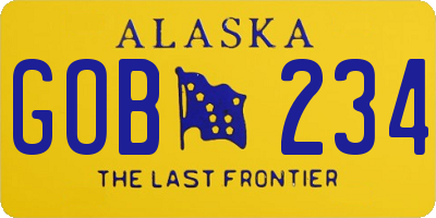 AK license plate GOB234