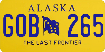 AK license plate GOB265