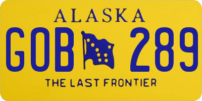 AK license plate GOB289