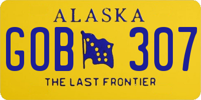 AK license plate GOB307