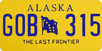 AK license plate GOB315