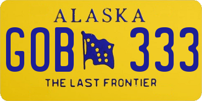 AK license plate GOB333