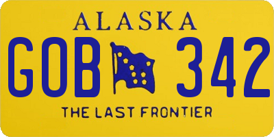 AK license plate GOB342