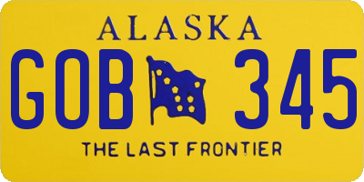 AK license plate GOB345