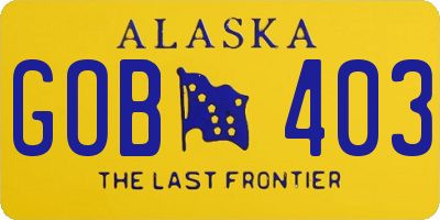 AK license plate GOB403