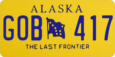 AK license plate GOB417