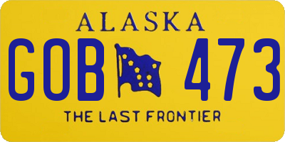 AK license plate GOB473