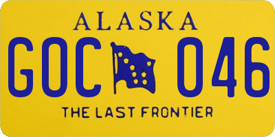 AK license plate GOC046