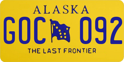 AK license plate GOC092