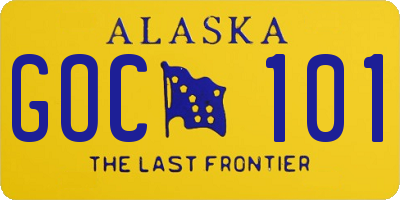 AK license plate GOC101