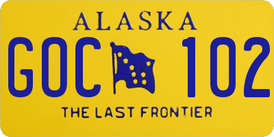 AK license plate GOC102