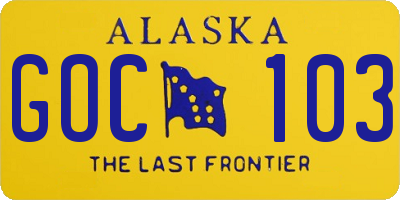 AK license plate GOC103