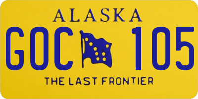AK license plate GOC105