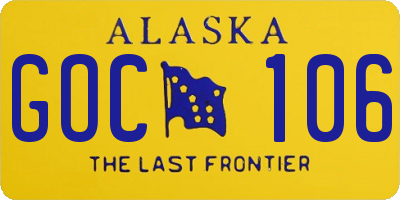 AK license plate GOC106