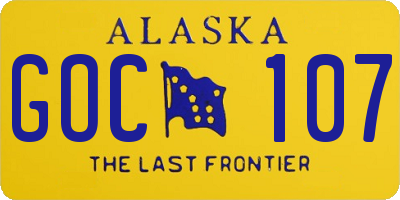 AK license plate GOC107