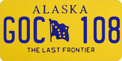 AK license plate GOC108