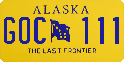 AK license plate GOC111