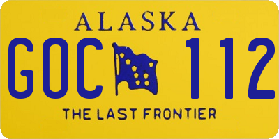 AK license plate GOC112