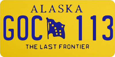 AK license plate GOC113