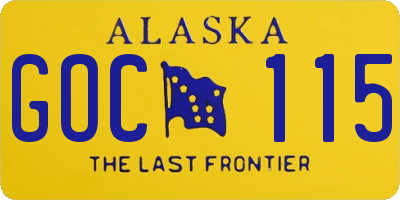 AK license plate GOC115