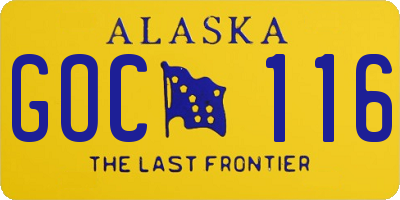 AK license plate GOC116