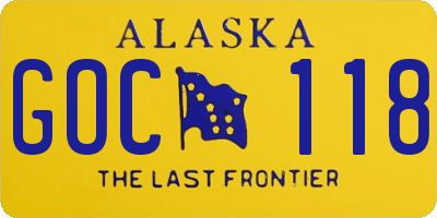 AK license plate GOC118