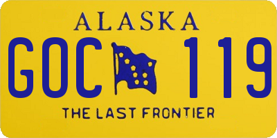 AK license plate GOC119