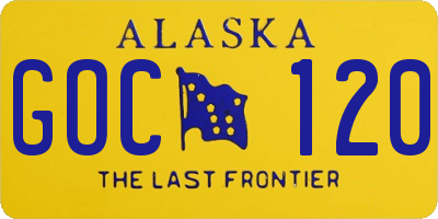 AK license plate GOC120