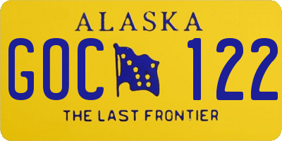 AK license plate GOC122