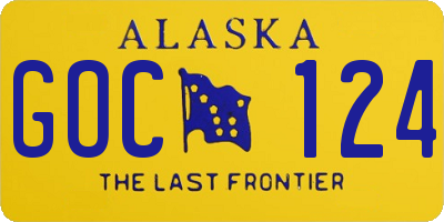 AK license plate GOC124
