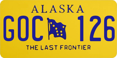 AK license plate GOC126